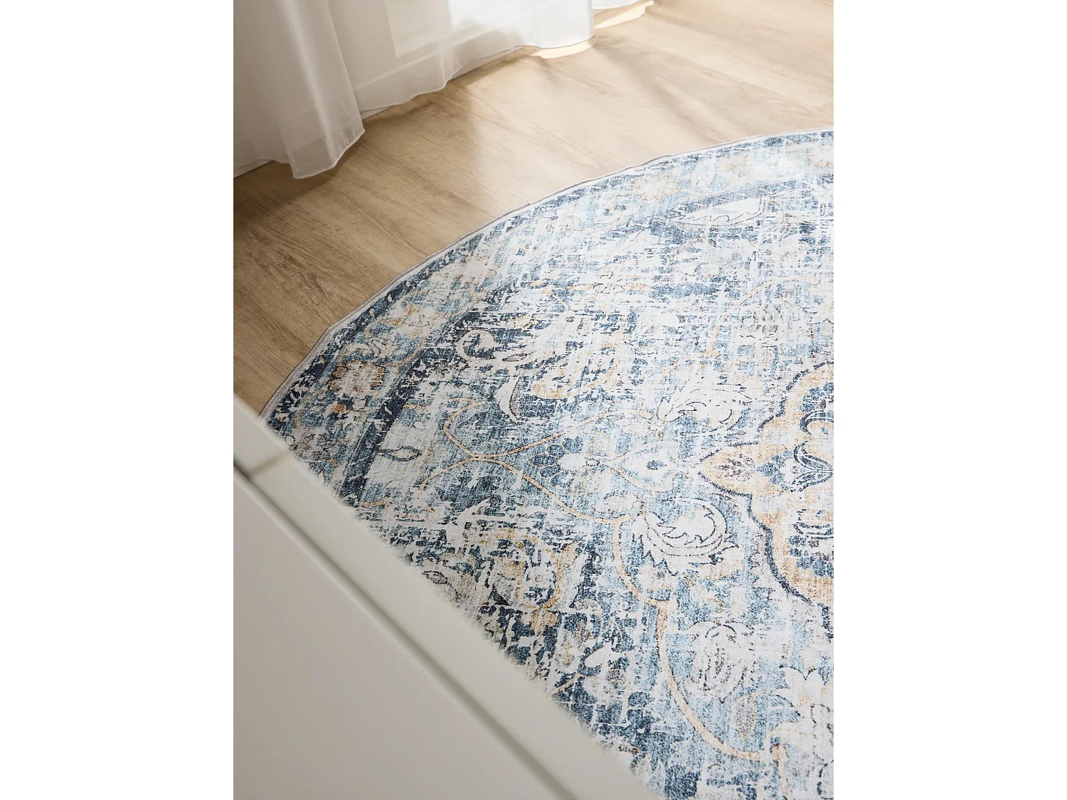 Tapis lavable George Bleu ø 160 cm rond