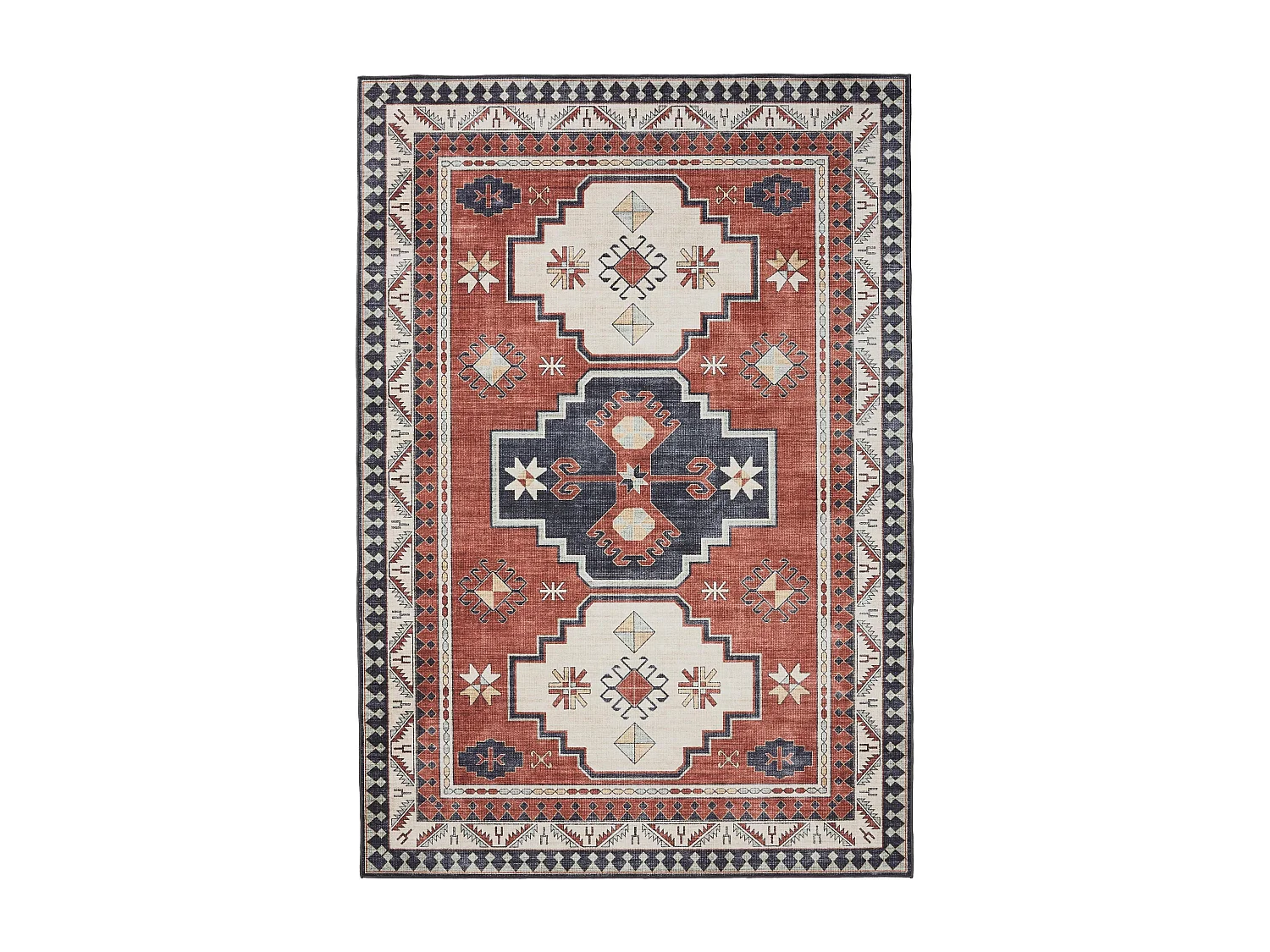 Tapis lavable George Multicouleur/Bleu 80x150 cm