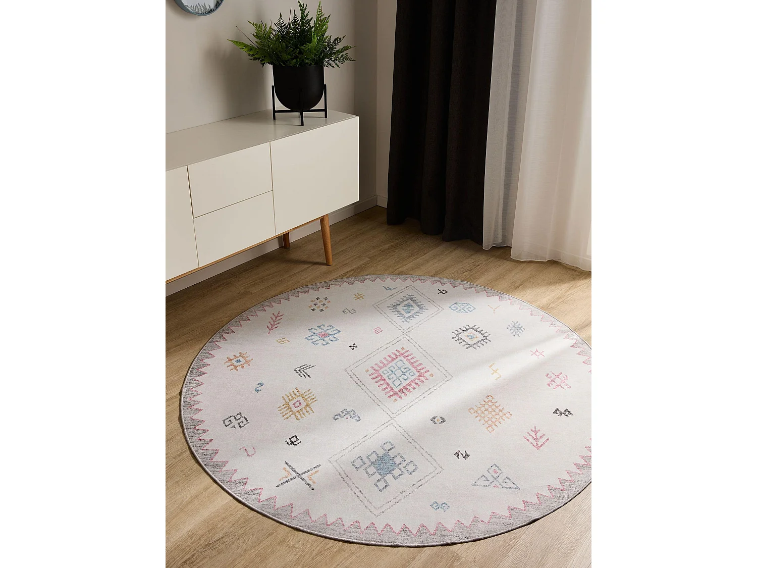 Tapis lavable George Multicouleur ø 160 cm rond