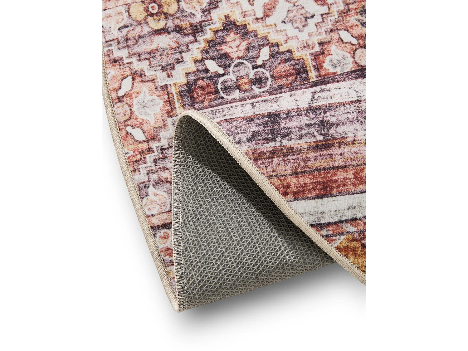 Tapis lavable George Multicouleur/Fuchsia ø 120 cm rond