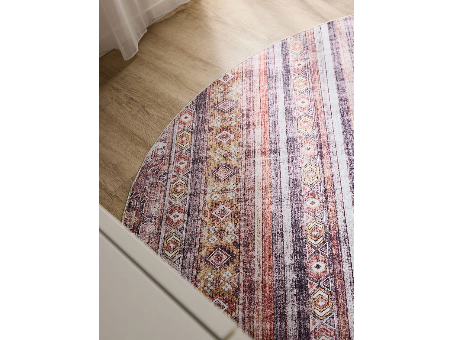 Tapis lavable George Multicouleur/Fuchsia ø 120 cm rond