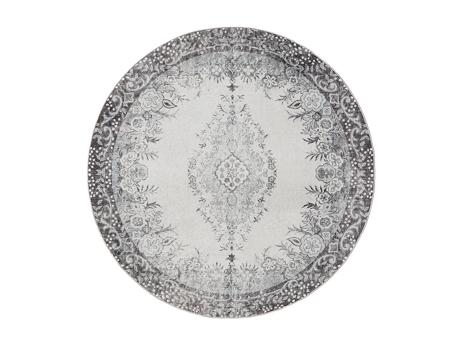 Tapis lavable George Noir/Gris ø 160 cm rond