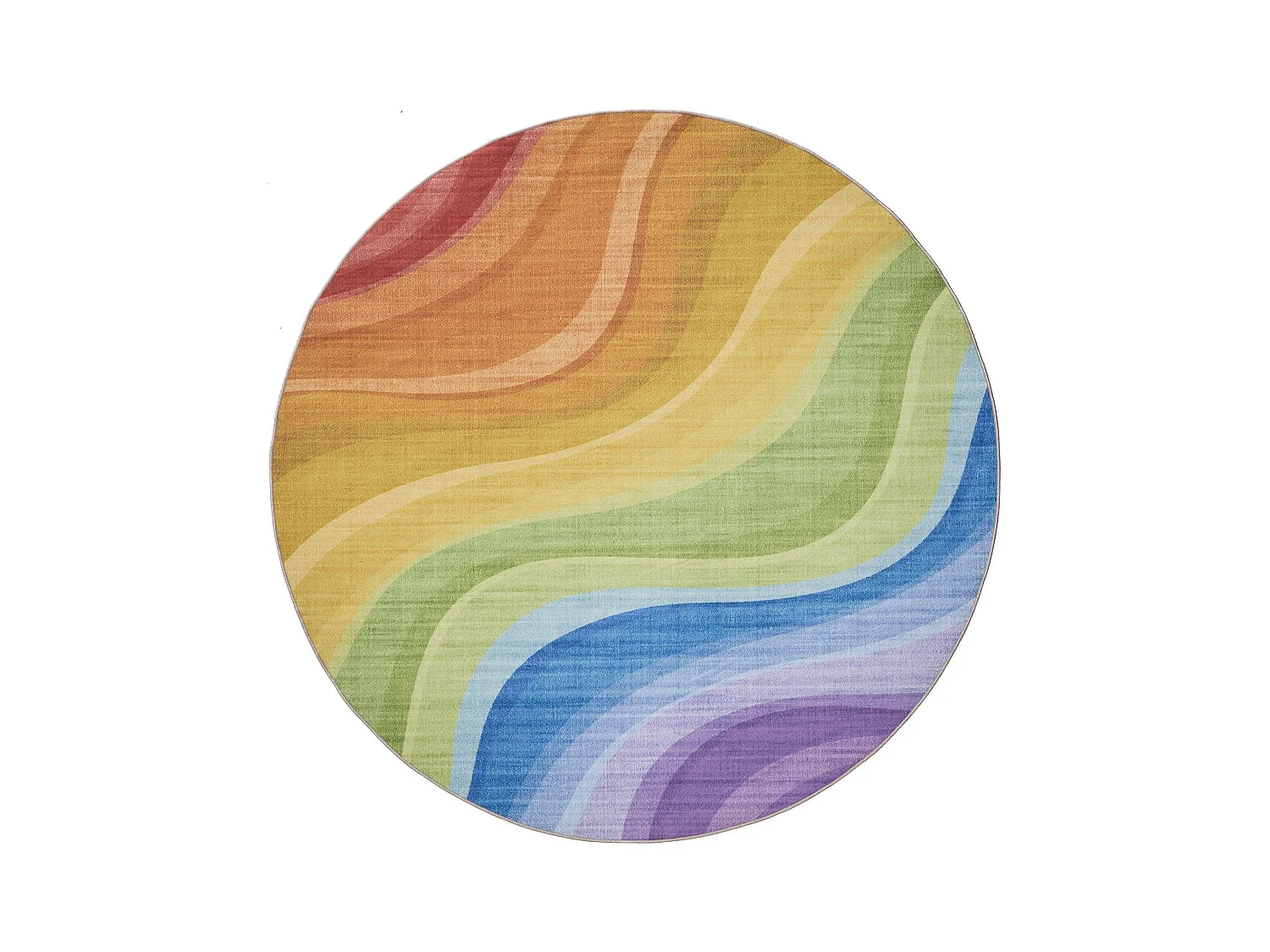 Tapis lavable George Multicouleur/Mauve ø 160 cm rond