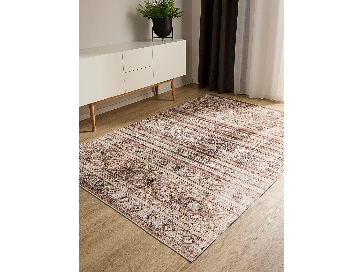 Tapis lavable George Marron 120x170 cm