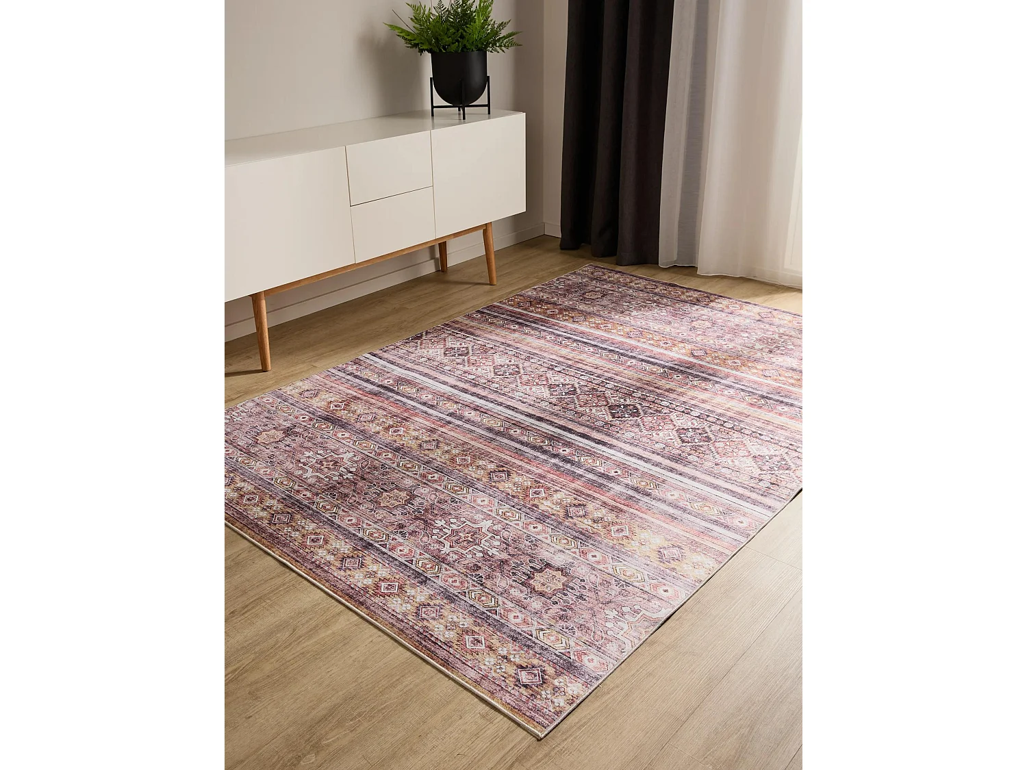 Tapis lavable George Multicouleur/Fuchsia 120x170 cm