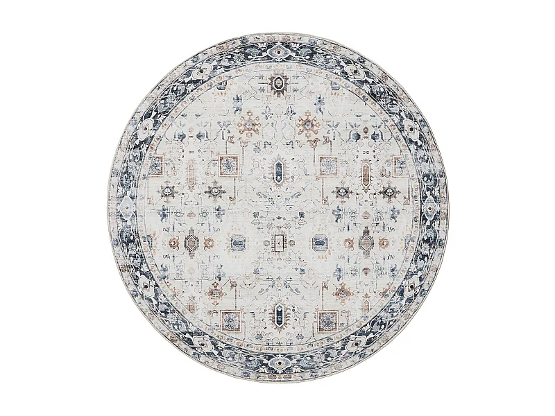 Tapis lavable George Crème/Gris ø 120 cm rond