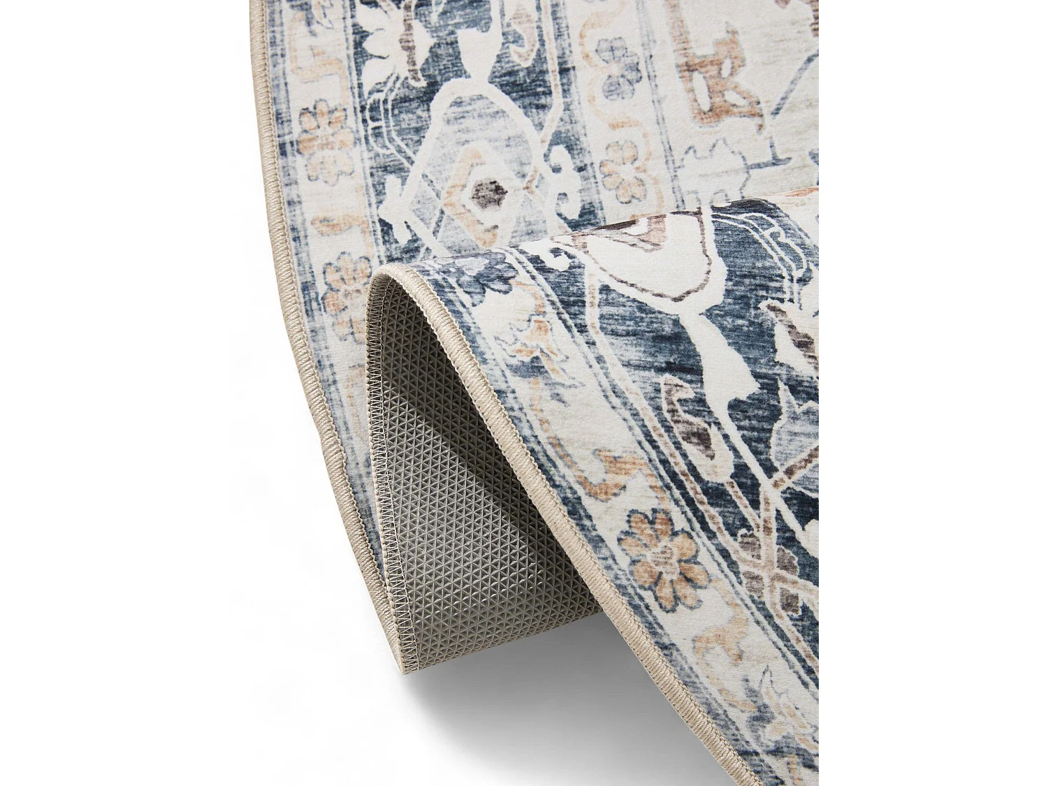 Tapis lavable George Crème/Gris ø 120 cm rond