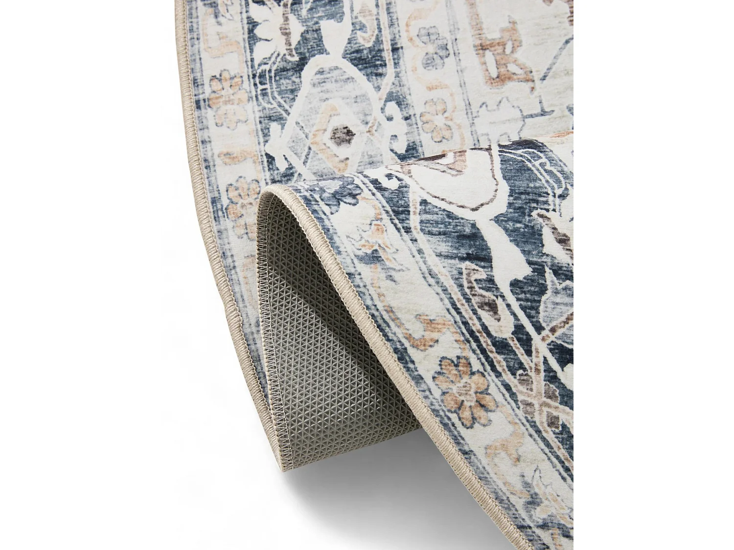 Tapis lavable George Crème/Gris ø 120 cm rond