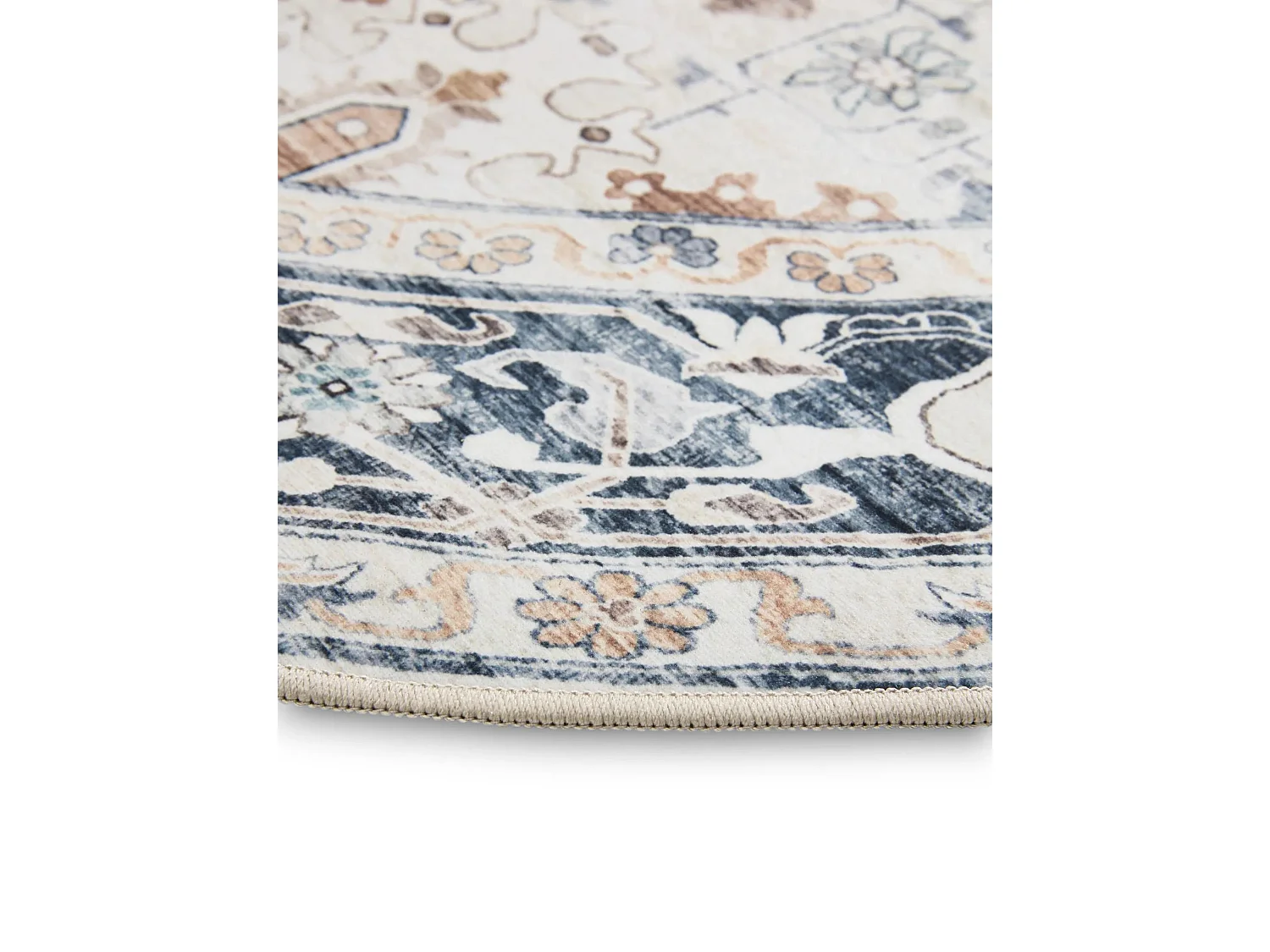 Tapis lavable George Crème/Gris ø 120 cm rond