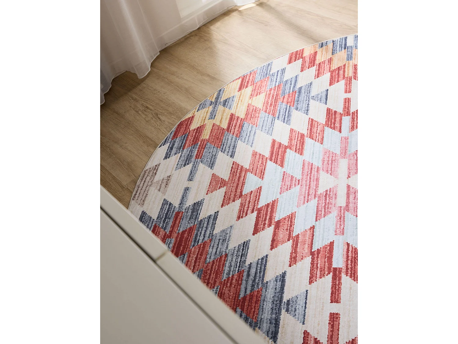 Tapis lavable George Multicouleur/Beige ø 120 cm rond