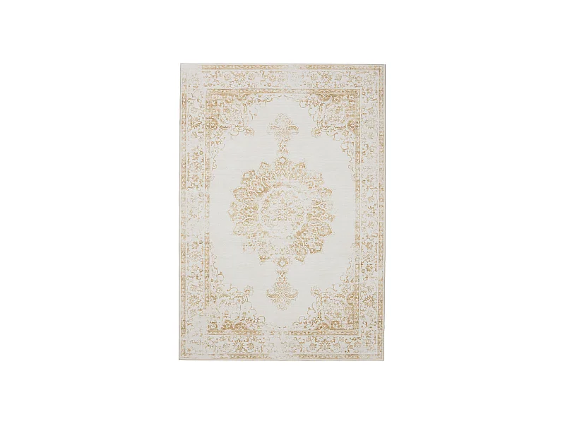 Tapis lavable George Crème/Jaune 140x200 cm