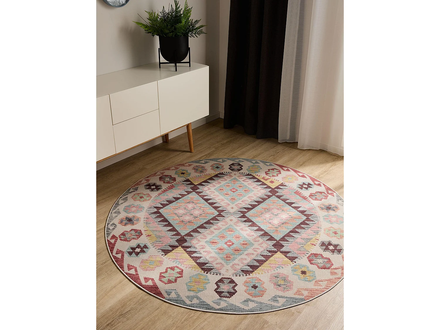 Tapis lavable George Multicouleur ø 120 cm rond