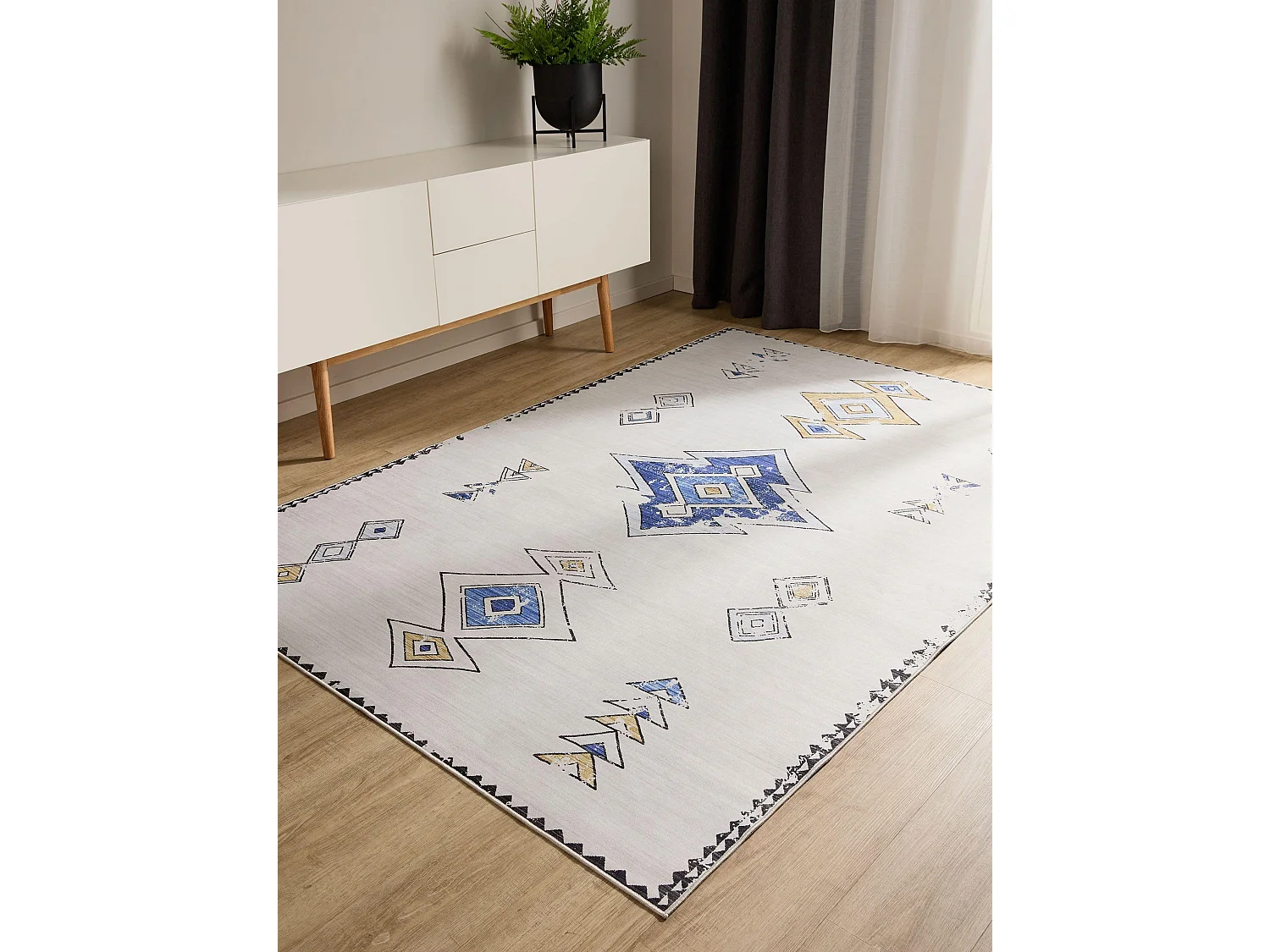 Tapis lavable George Beige/Multicouleur 300x400 cm