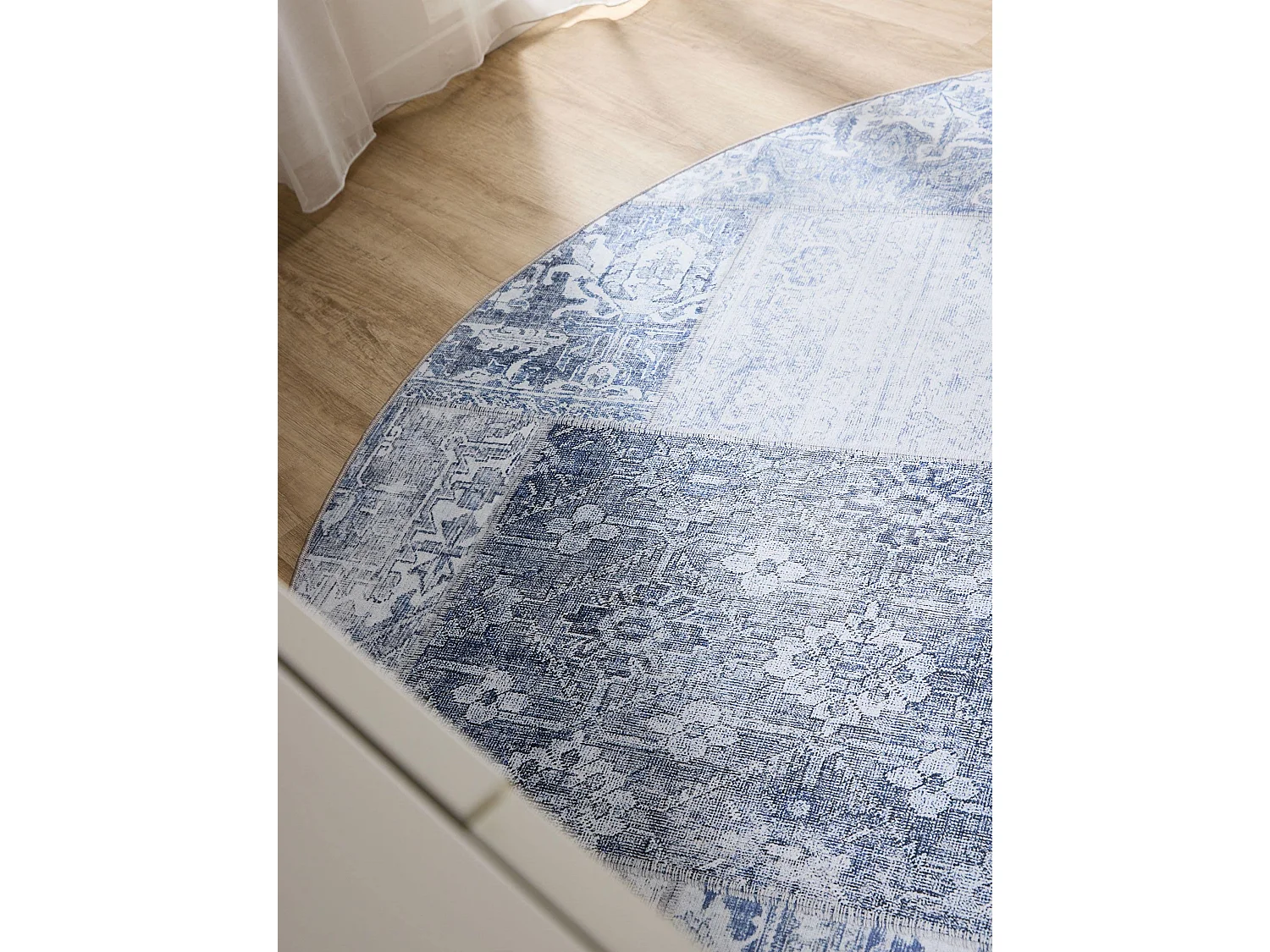 Tapis lavable George Bleu ø 120 cm rond