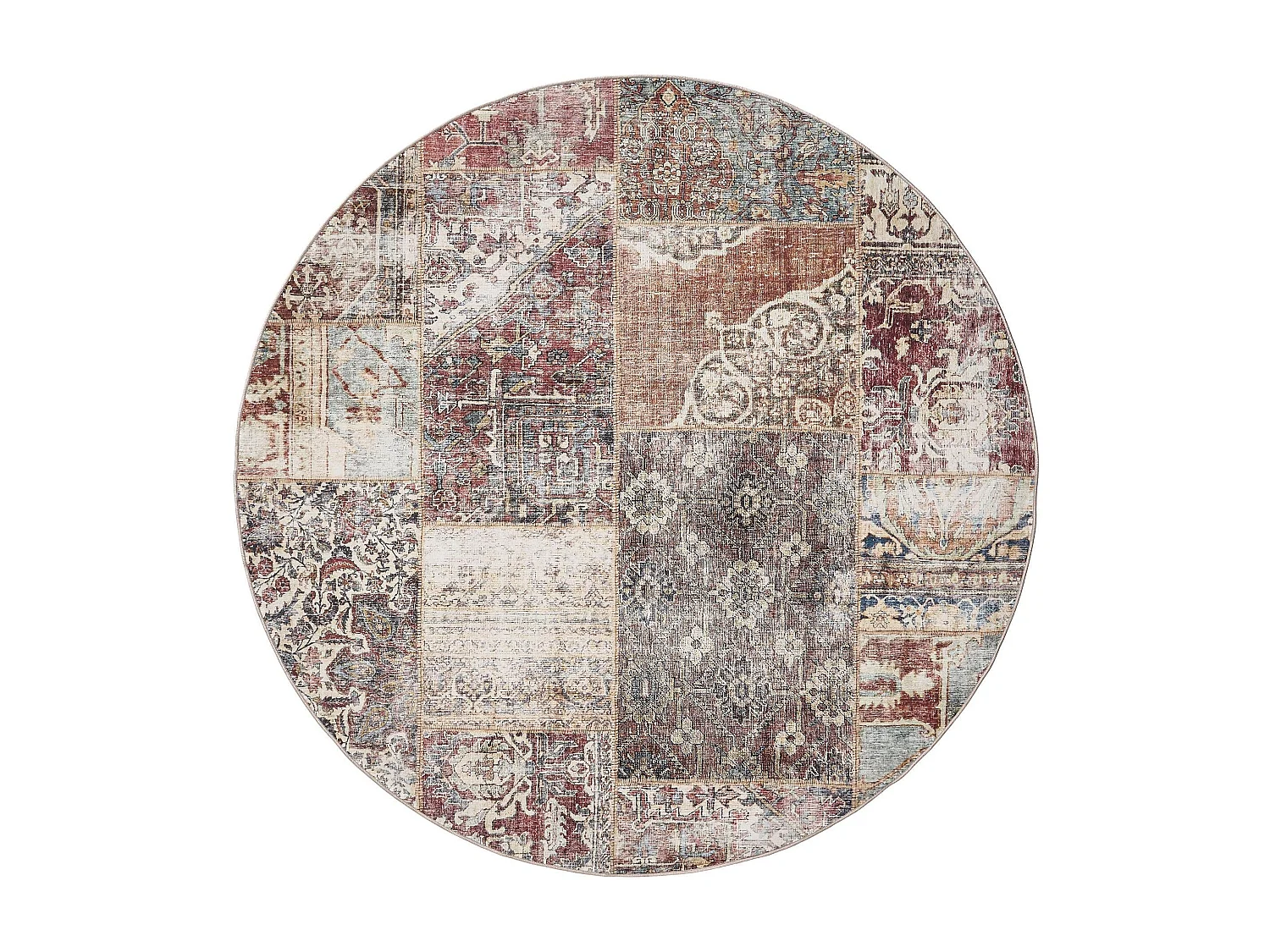 Tapis lavable George Multicouleur/Marron ø 160 cm rond