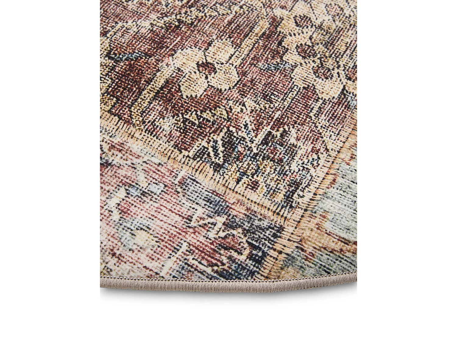 Tapis lavable George Multicouleur/Marron ø 160 cm rond