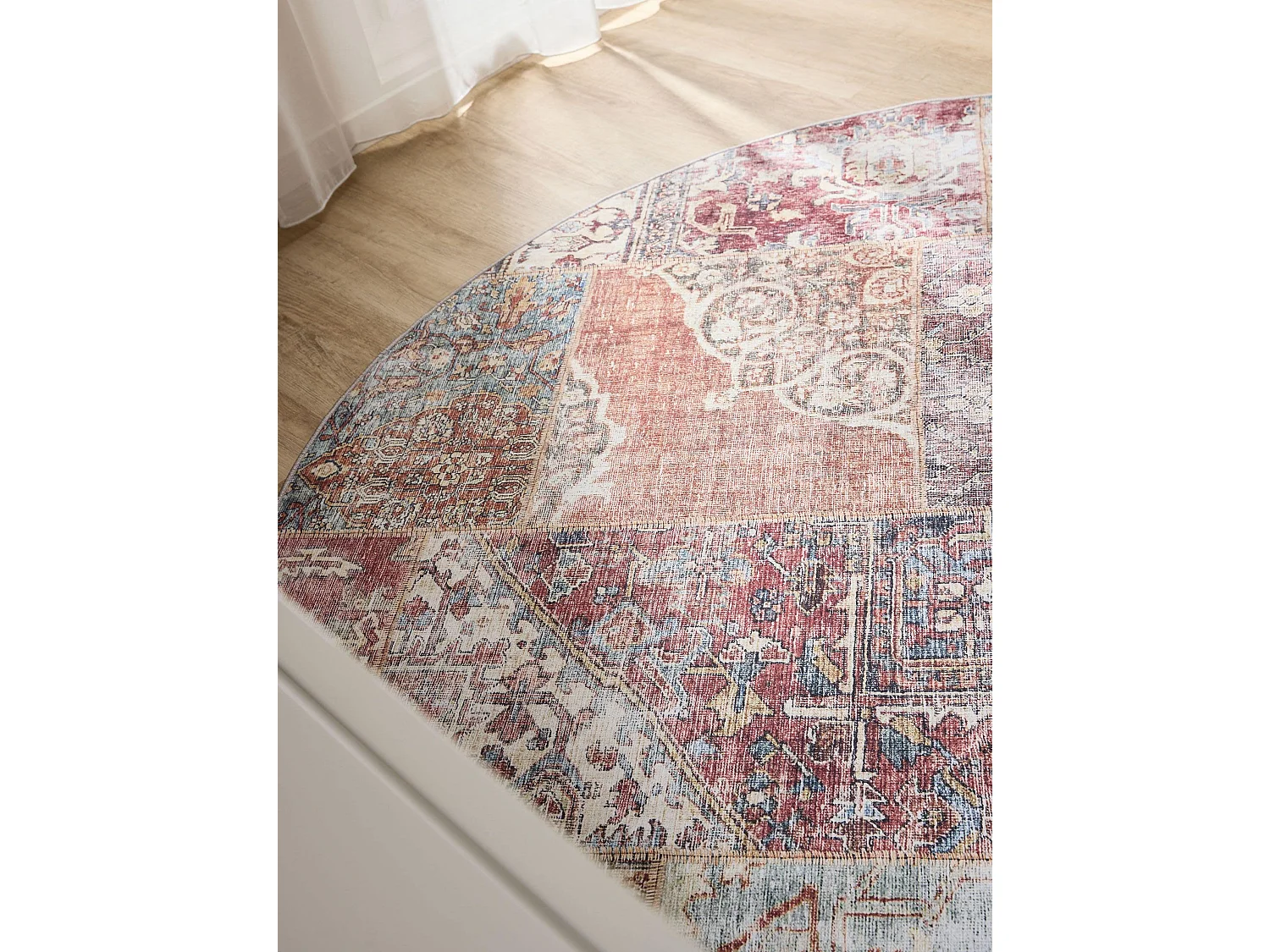 Tapis lavable George Multicouleur/Marron ø 160 cm rond
