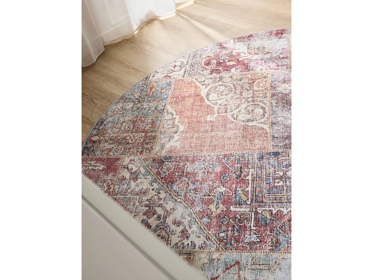 Tapis lavable George Multicouleur/Marron ø 160 cm rond