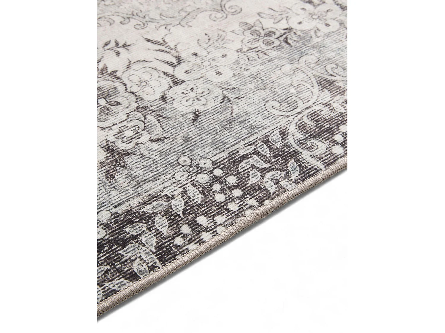 Tapis lavable George Noir/Gris 160x230 cm
