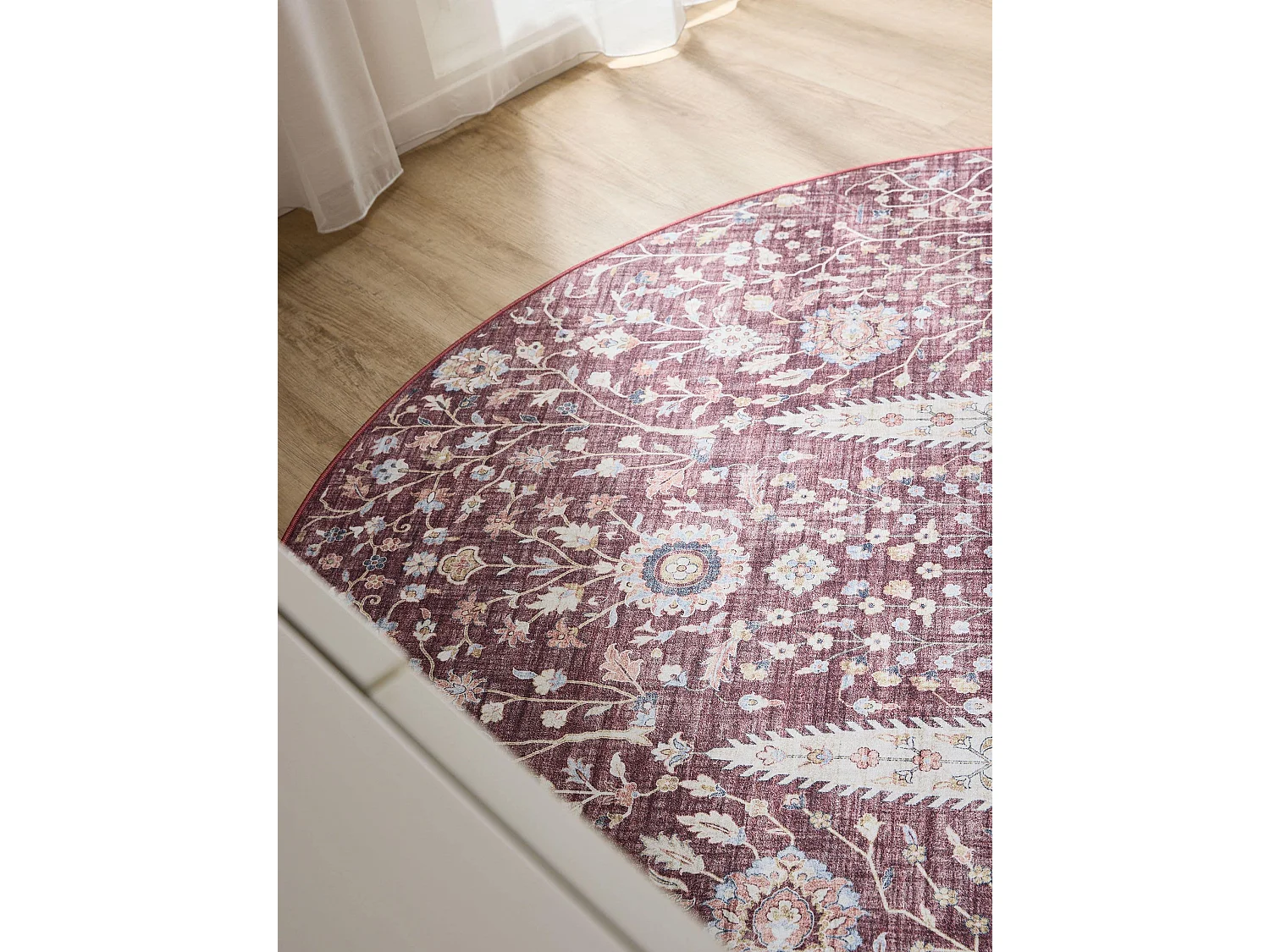 Tapis lavable George Bordeaux ø 120 cm rond