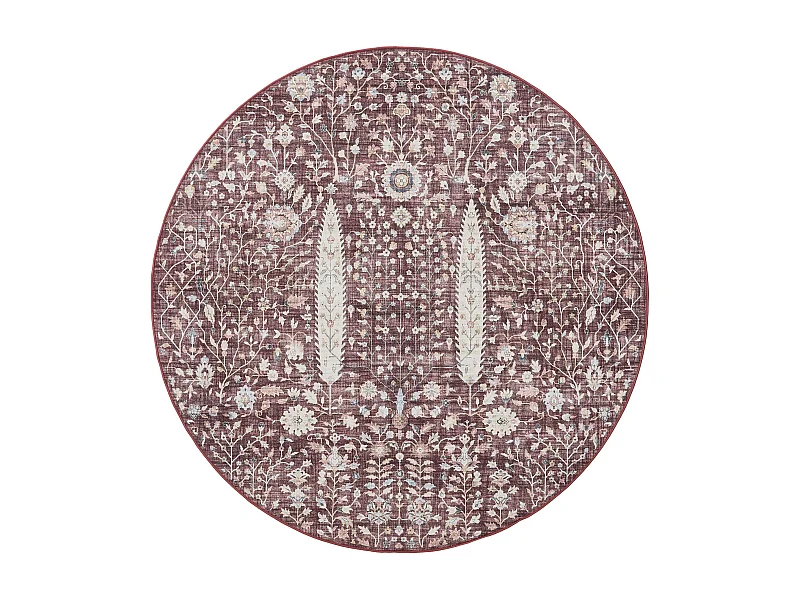 Tapis lavable George Bordeaux ø 120 cm rond