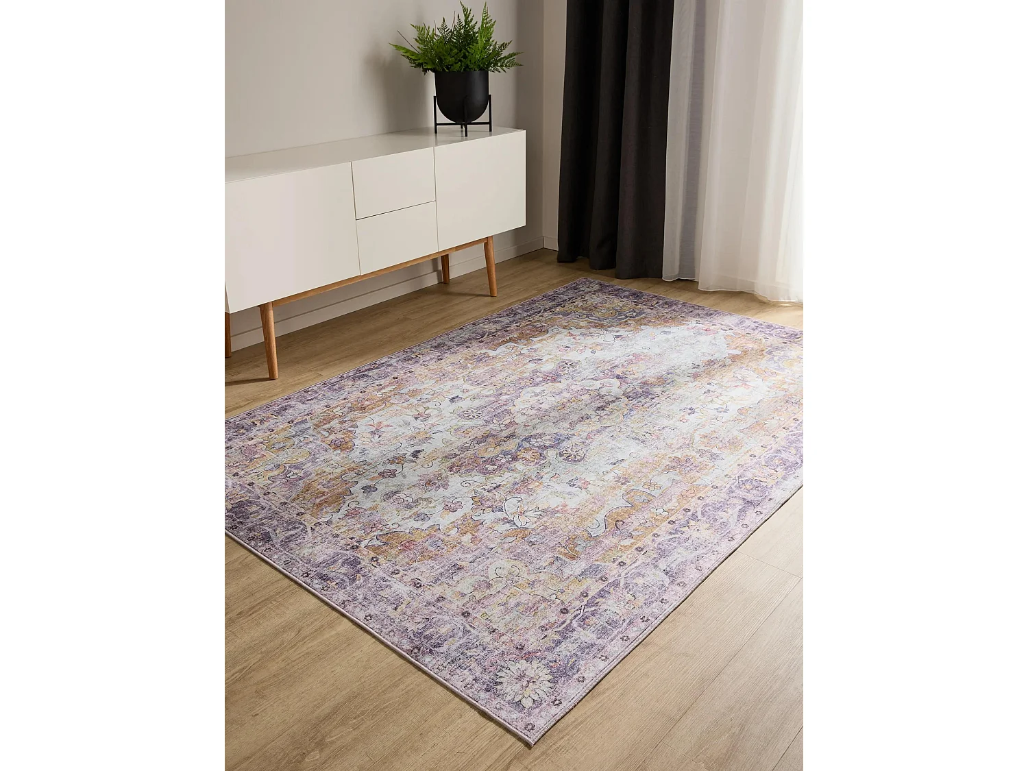 Tapis lavable George Multicouleur/Mauve 120x170 cm