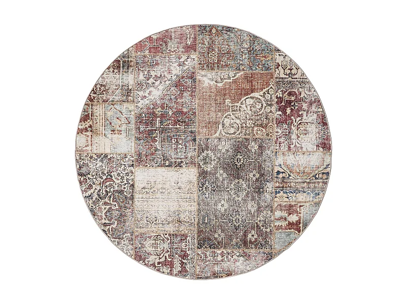 Tapis lavable George Multicouleur/Marron ø 120 cm rond