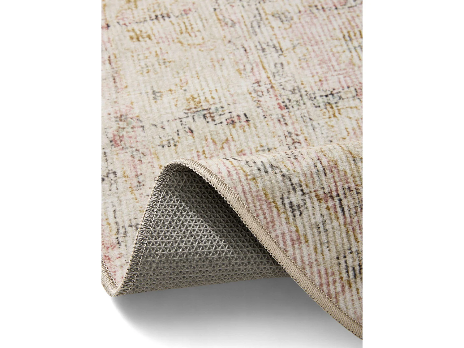 Tapis lavable George Beige/Rose ø 120 cm rond