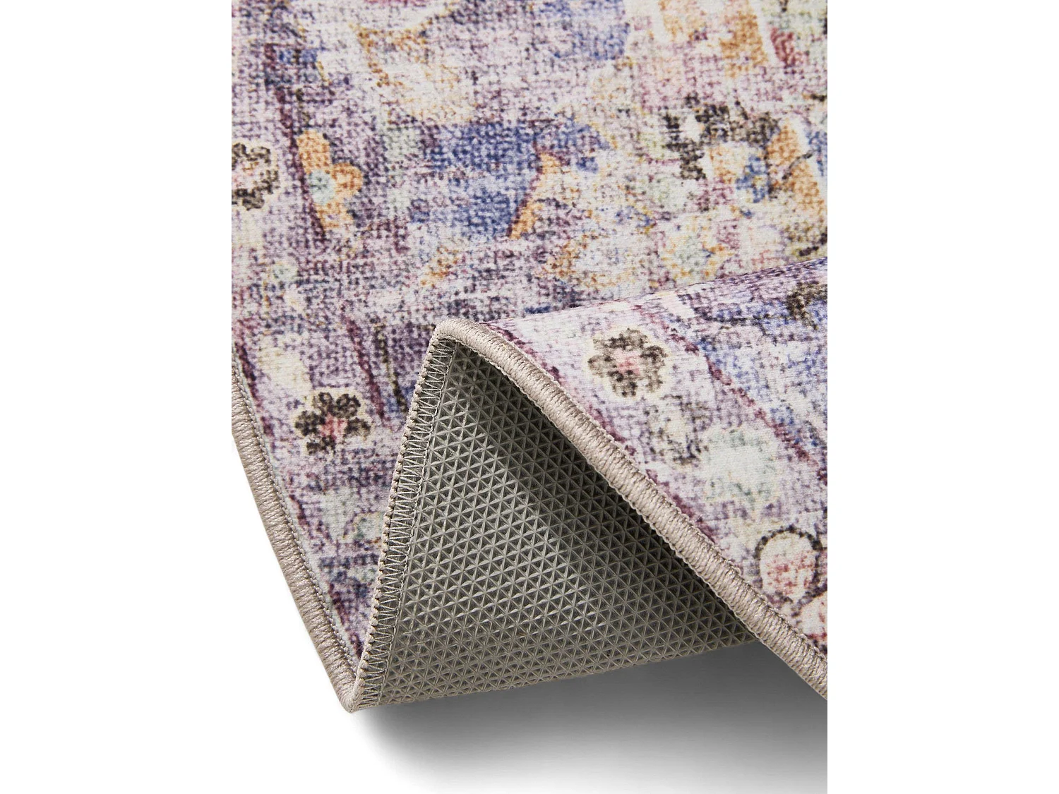 Tapis lavable George Multicouleur/Mauve ø 160 cm rond