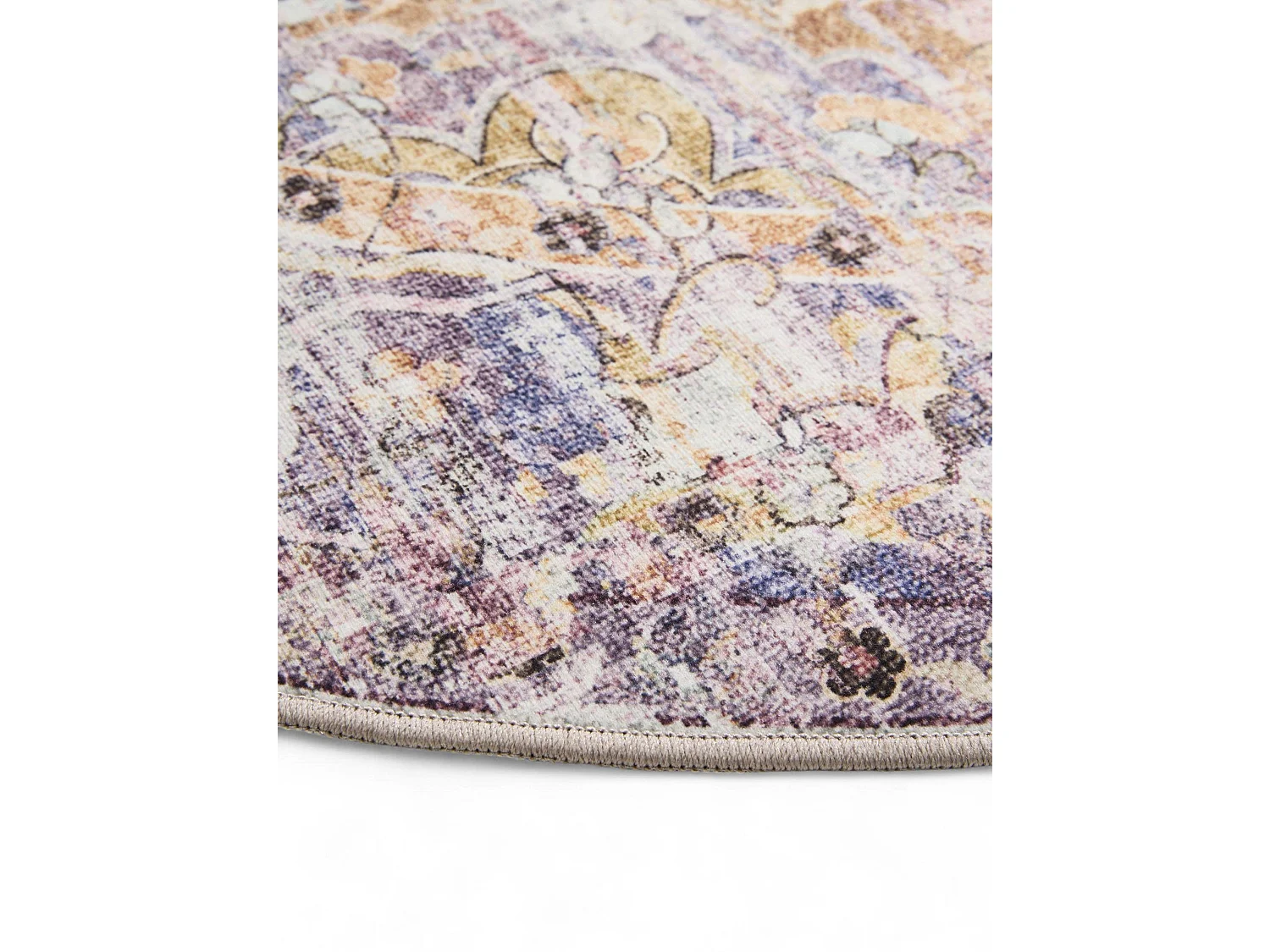 Tapis lavable George Multicouleur/Mauve ø 160 cm rond