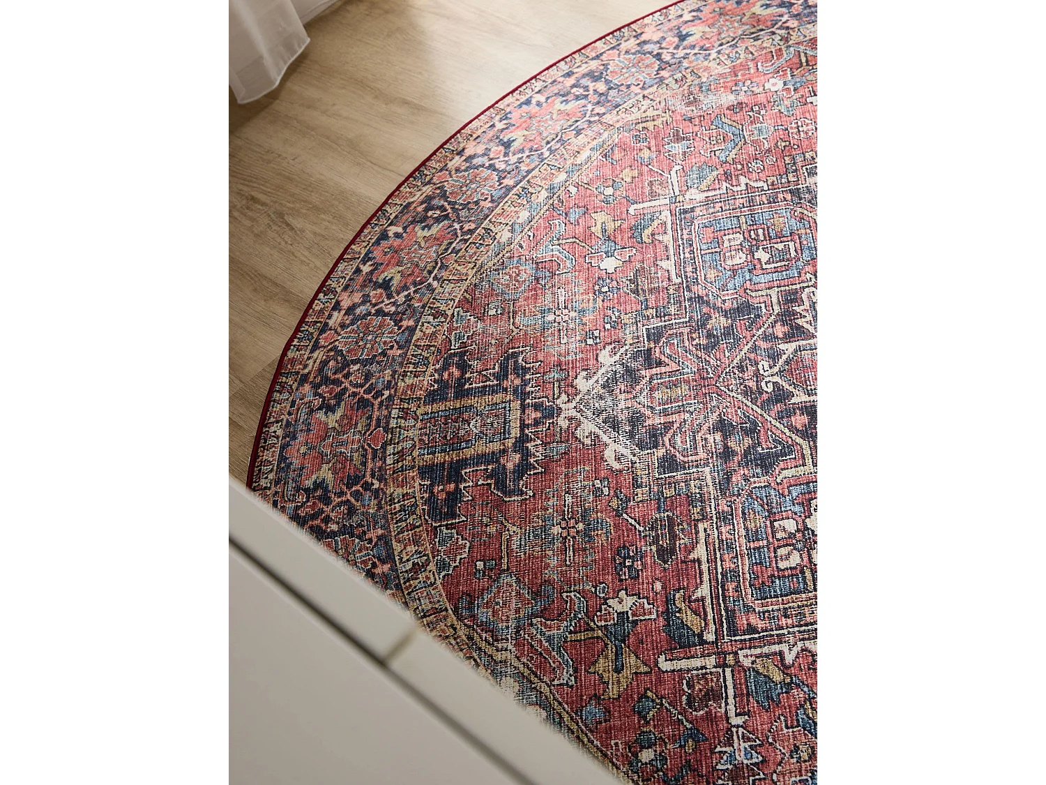 Tapis lavable George Multicouleur/Beige ø 120 cm rond