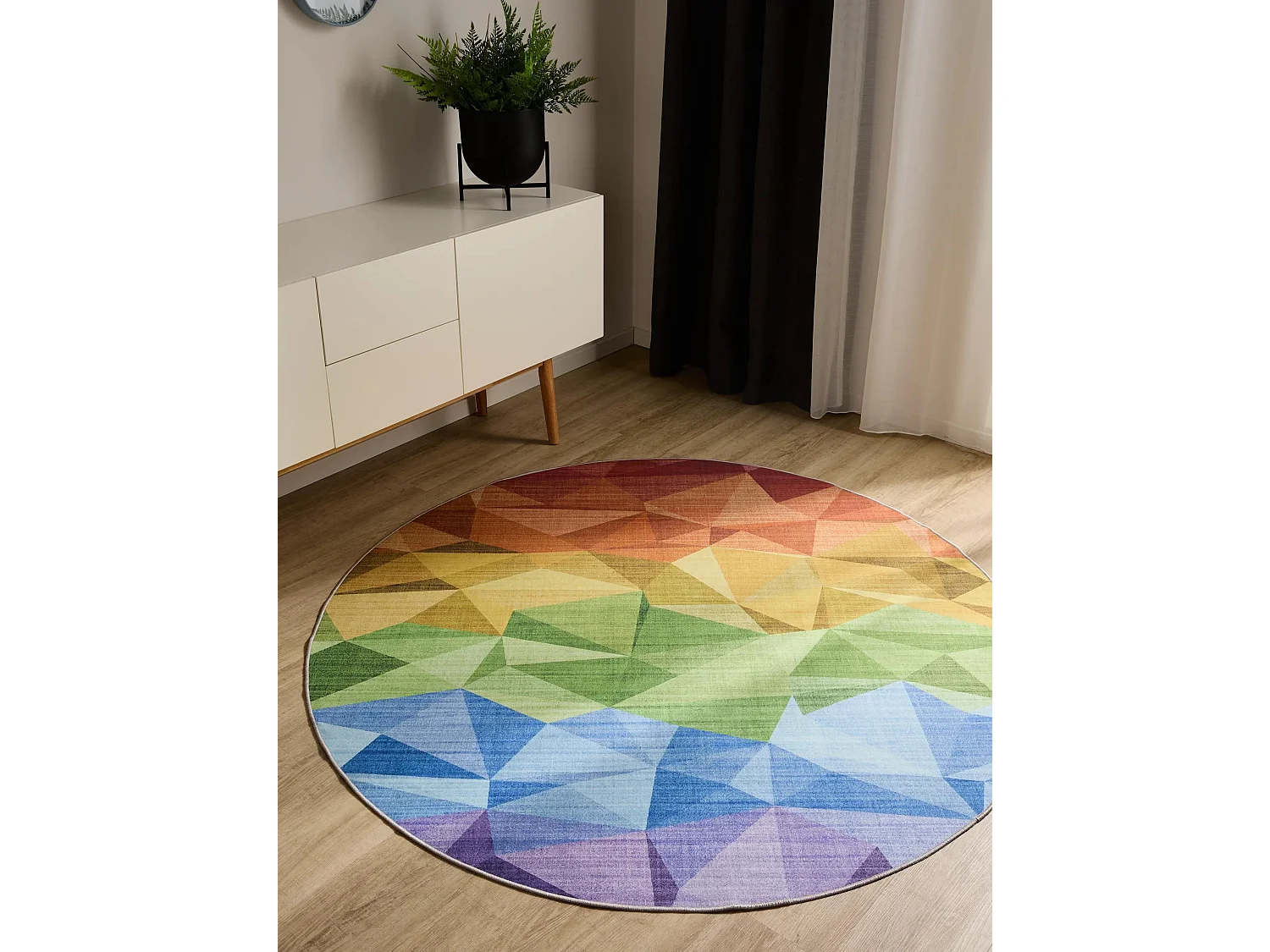 Tapis lavable George Multicouleur ø 120 cm rond