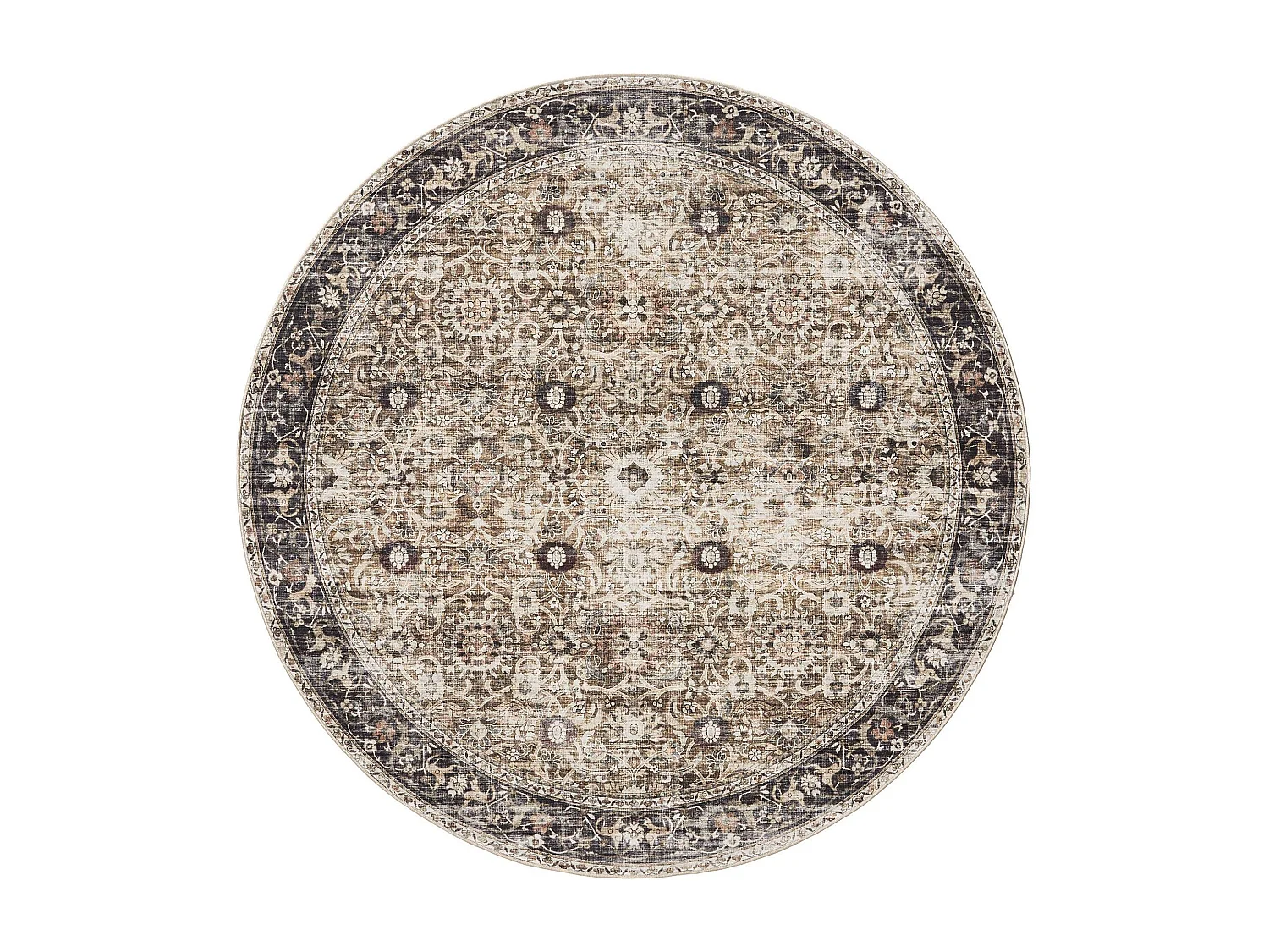 Tapis lavable George Anthracite/Taupe ø 160 cm rond