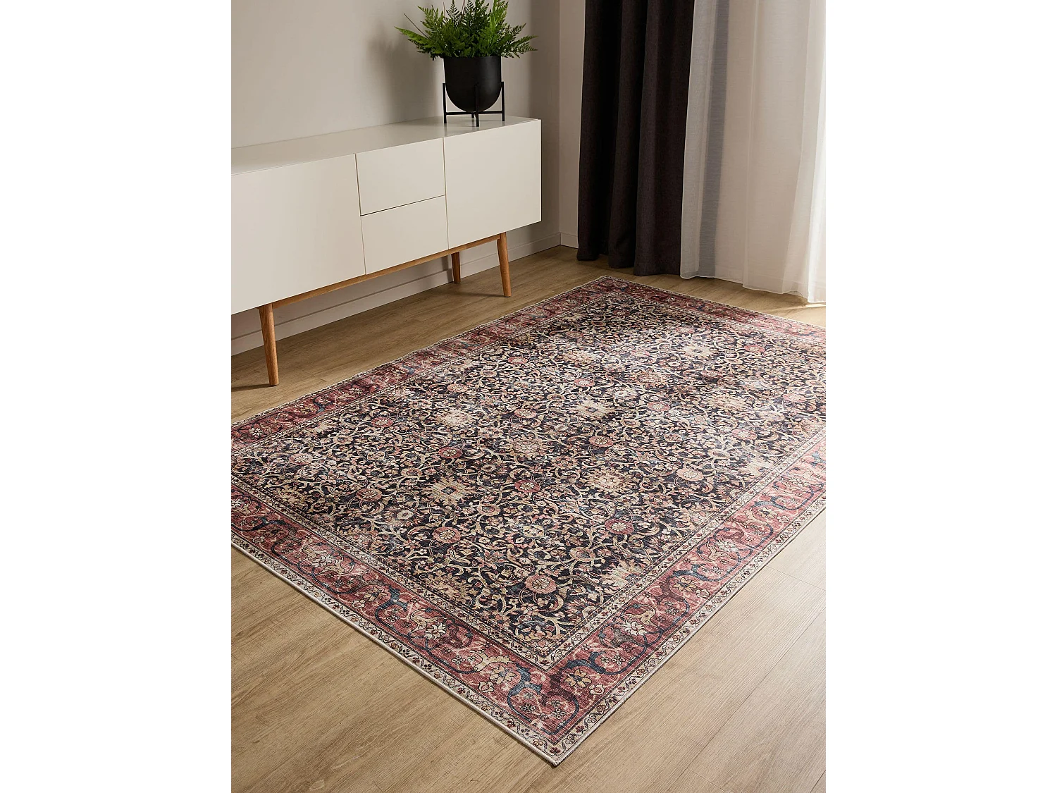 Tapis lavable George Multicouleur/Rouge 140x200 cm