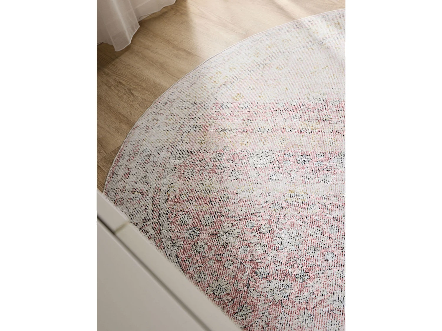 Tapis lavable George Beige/Rose ø 160 cm rond