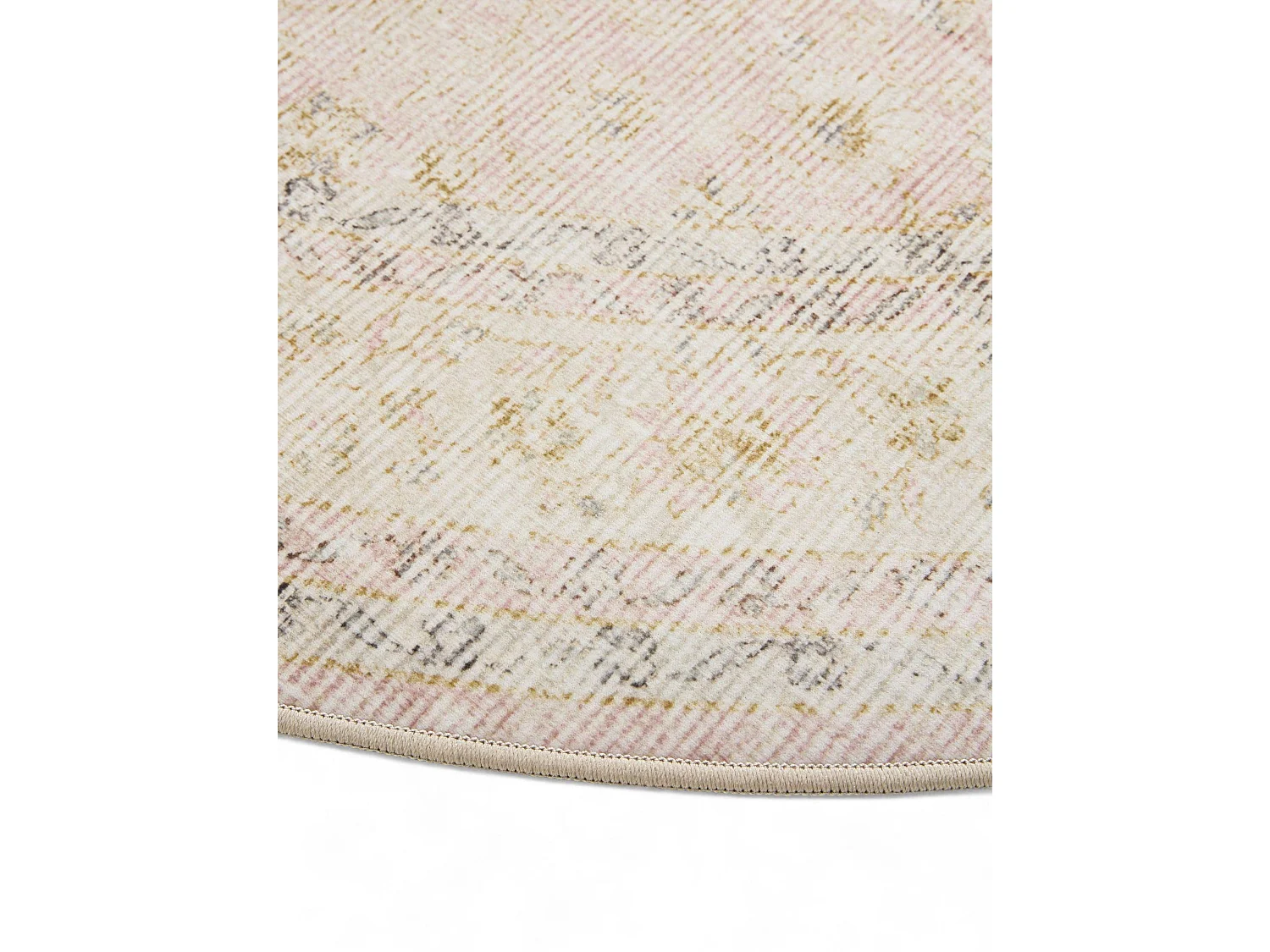 Tapis lavable George Beige/Rose ø 160 cm rond