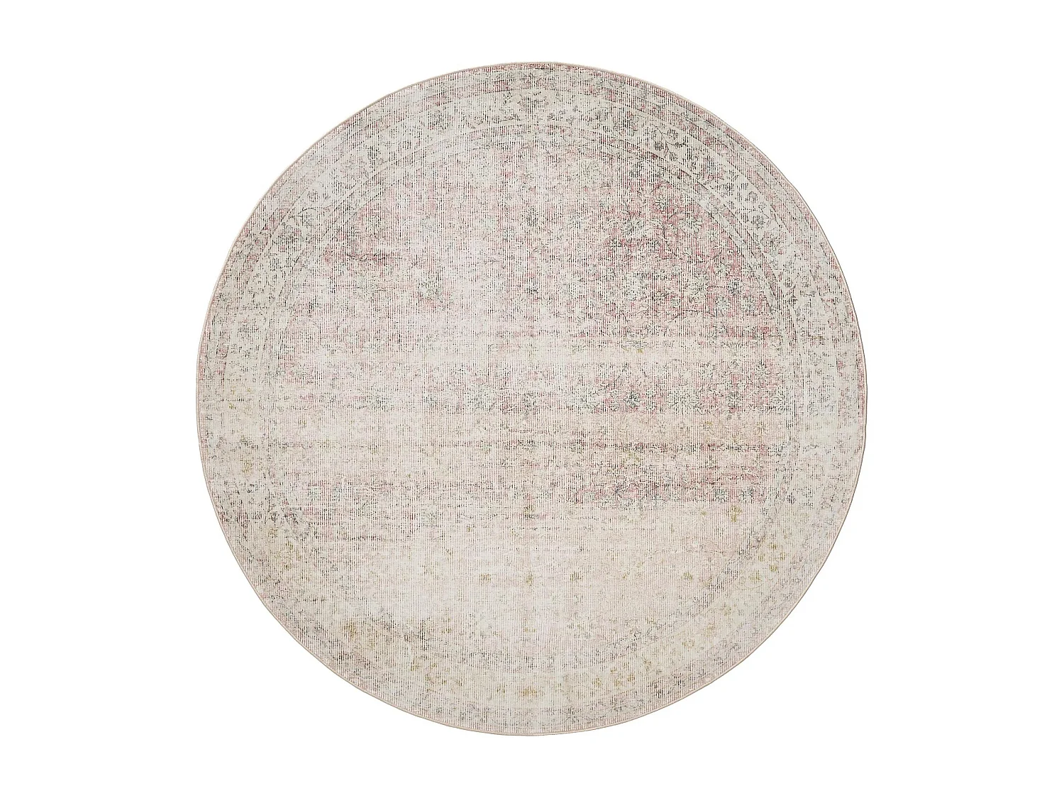 Tapis lavable George Beige/Rose ø 160 cm rond