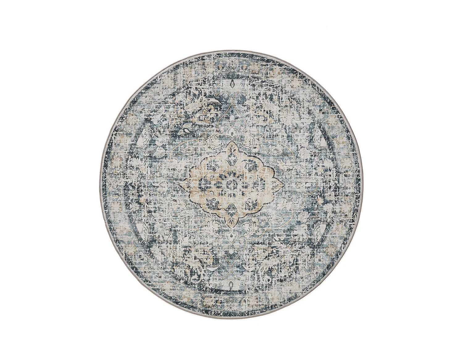 Tapis lavable George Bleu ø 120 cm rond