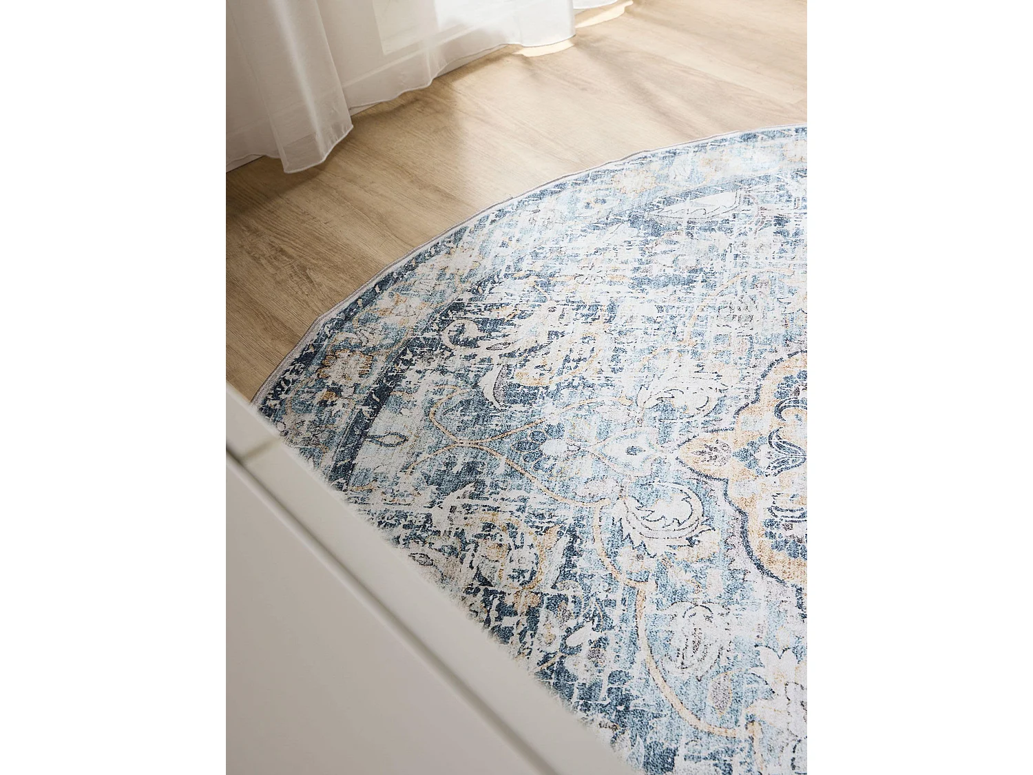 Tapis lavable George Bleu ø 120 cm rond