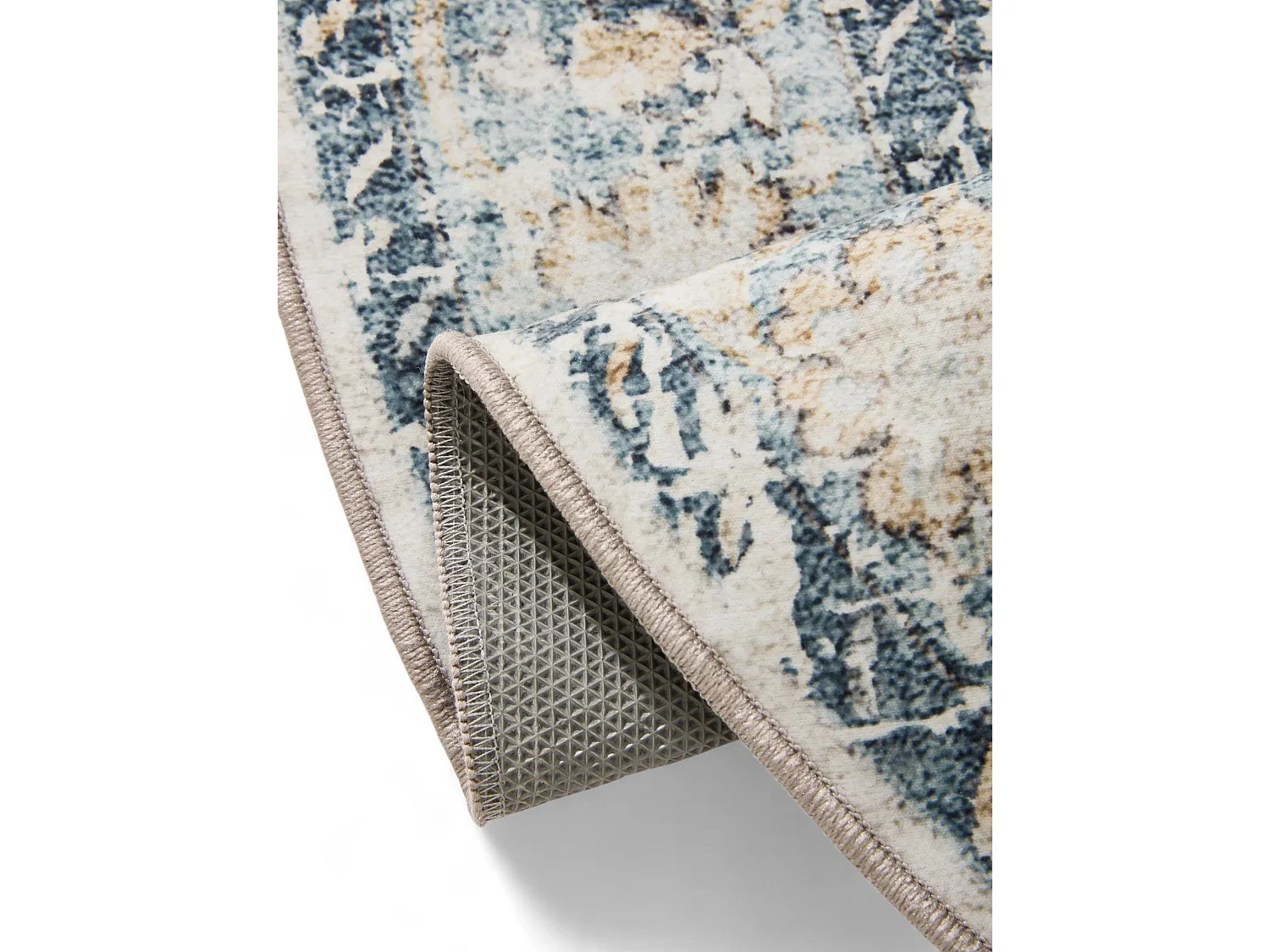 Tapis lavable George Bleu ø 120 cm rond