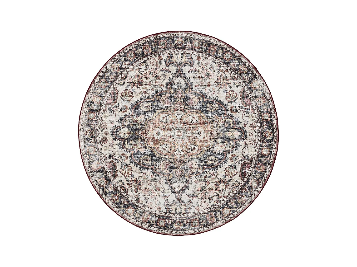 Tapis lavable George Multicouleur/Rouge ø 120 cm rond