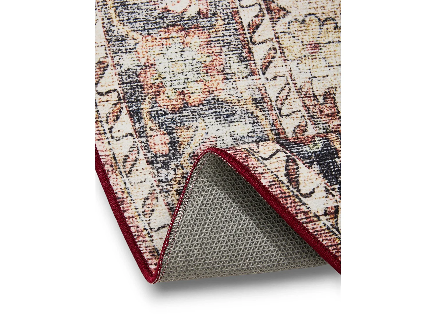 Tapis lavable George Multicouleur/Rouge ø 120 cm rond