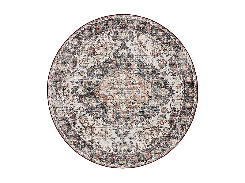 Tapis lavable George Multicouleur/Rouge ø 120 cm rond
