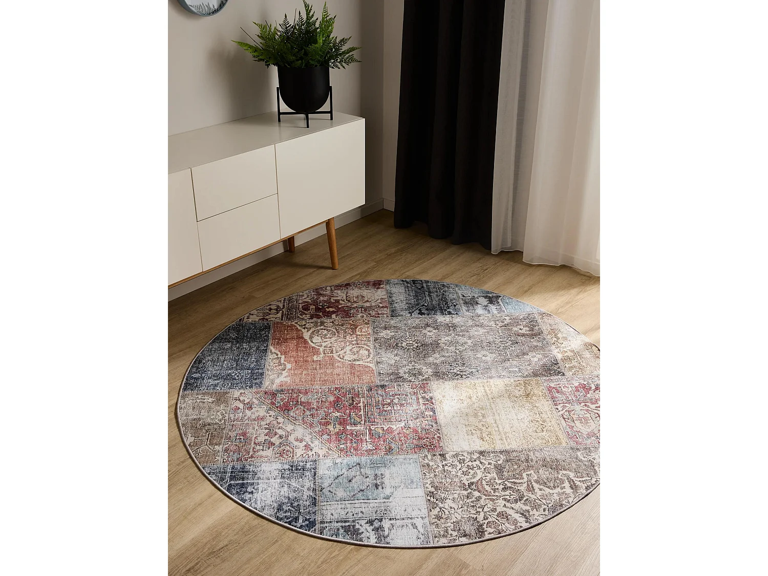 Tapis lavable George Multicouleur ø 120 cm rond