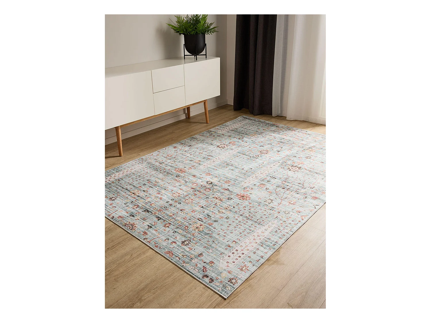 Tapis lavable George Turquoise 300x400 cm