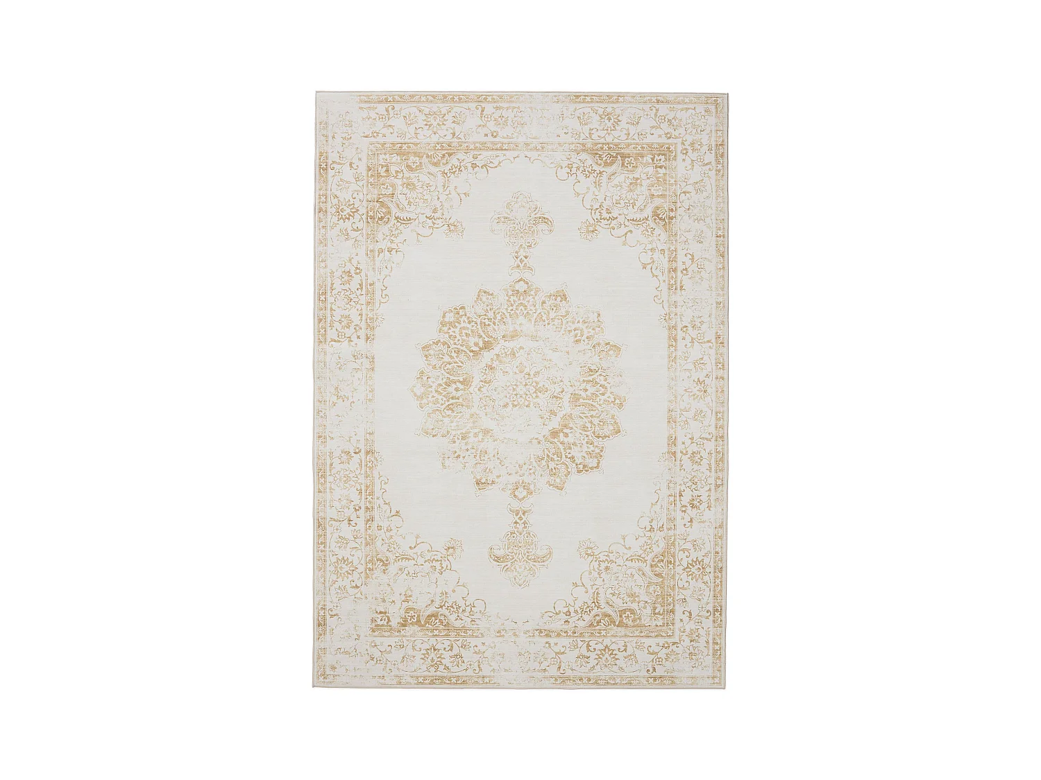Tapis lavable George Crème/Jaune 160x230 cm