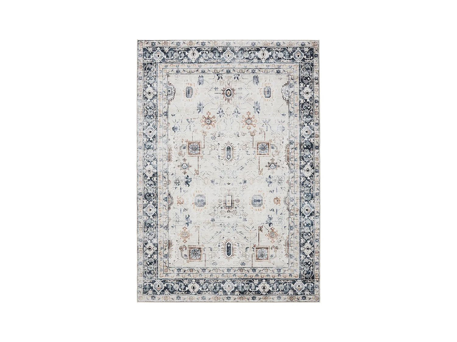 Tapis lavable George Crème/Gris 120x170 cm
