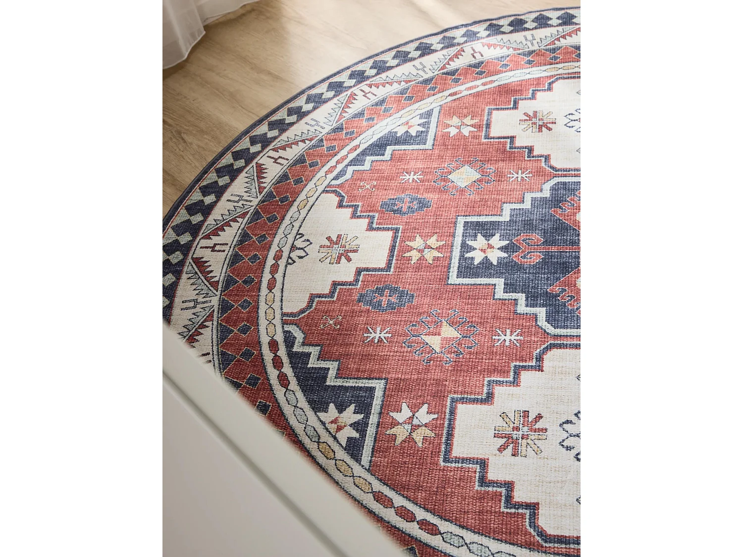 Tapis lavable George Multicouleur/Bleu ø 160 cm rond