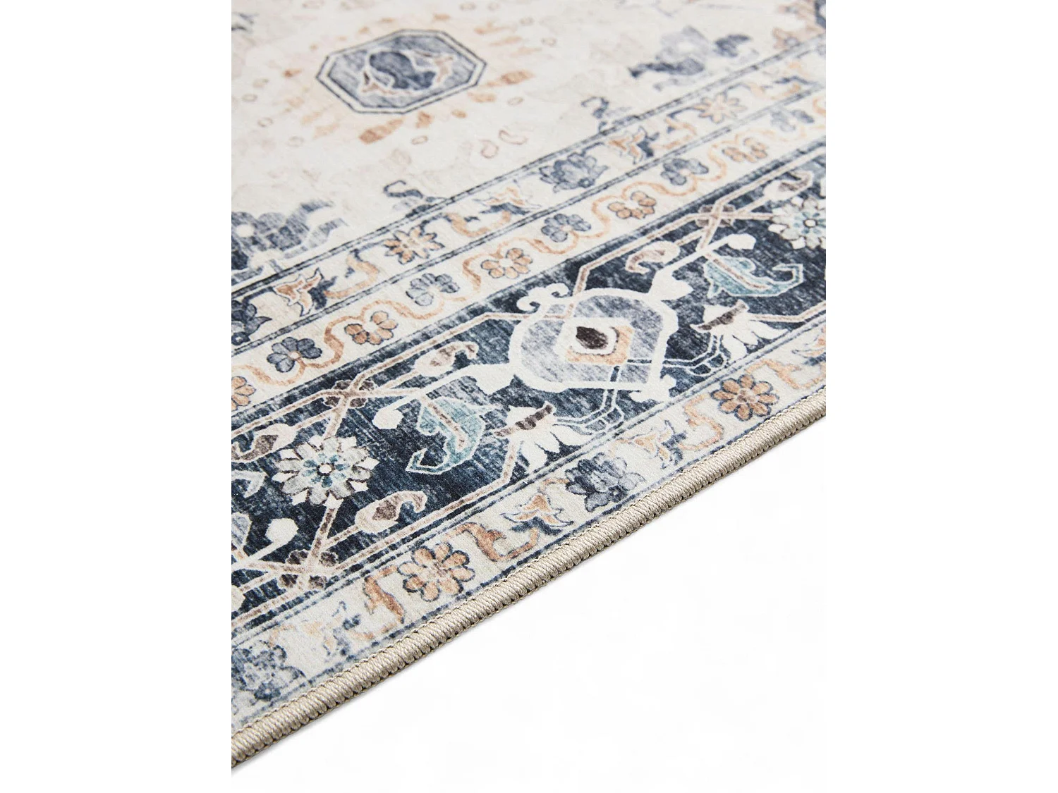 Tapis lavable George Crème/Gris 80x150 cm