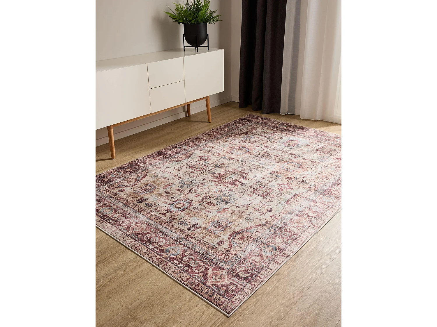 Tapis lavable George Multicouleur/Fuchsia 80x150 cm